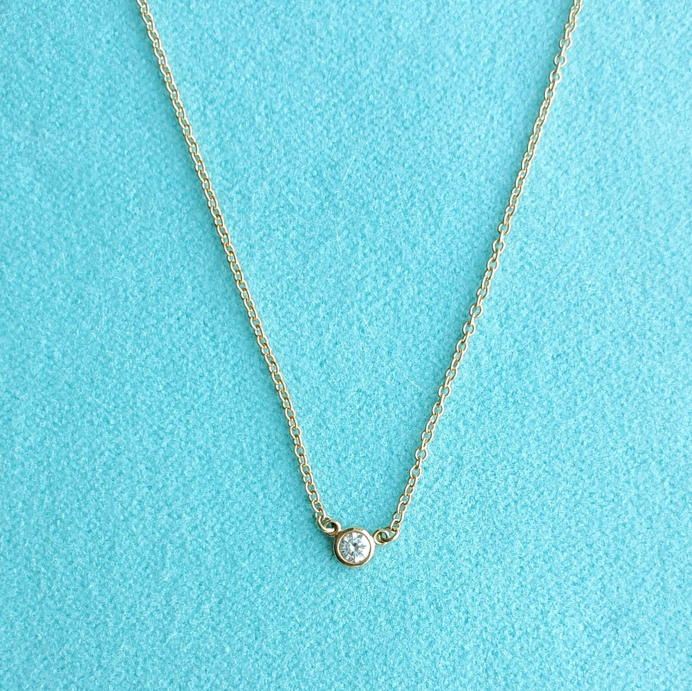 Tiffany Yellow gold .05 Diamond Necklace by Elsa Peretti